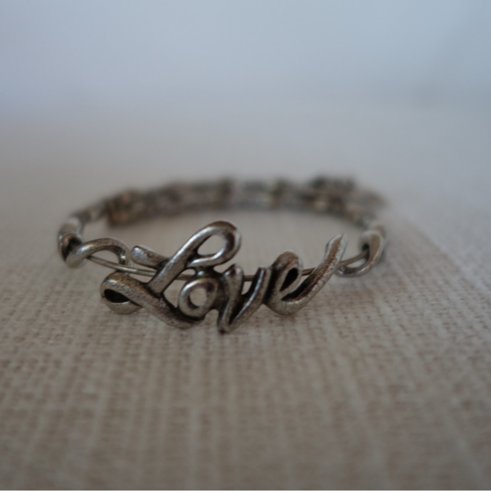 Alex and Ani Silver Love Bangle